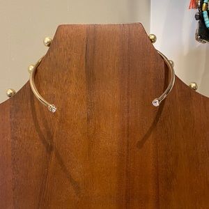 Elegant Gold Necklace with Crystal Accents